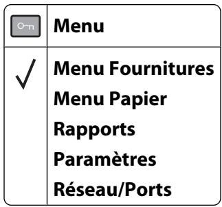 LEXMARK C540 - Listedes menus - 1