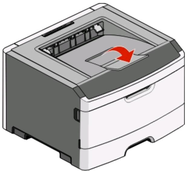 LEXMARK E260D - Utilisation du réceptacle de sortie standard et de la butée - 1