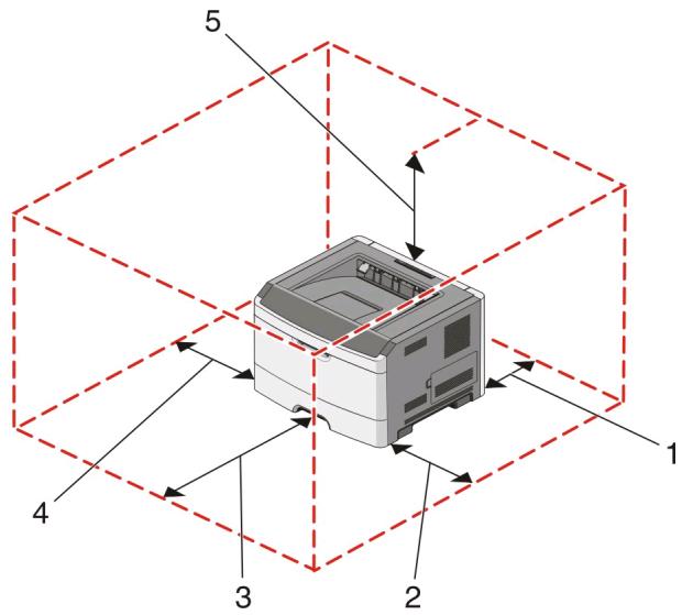 LEXMARK E260D - Sélection d'un emplacement pour l'imprimante - 1