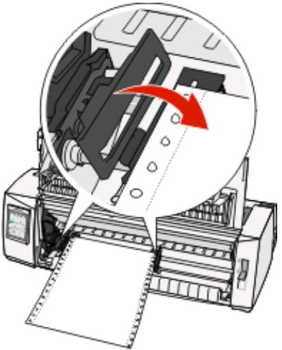 LEXMARK FORMS PRINTER 2500 - Chargement de papier listing à l'aide du tracteur poussant - 6