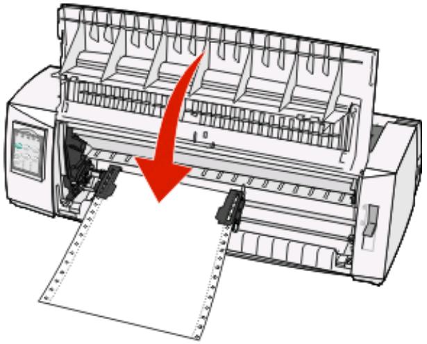 LEXMARK FORMS PRINTER 2500 - Chargement de papier listing à l'aide du tracteur poussant - 7