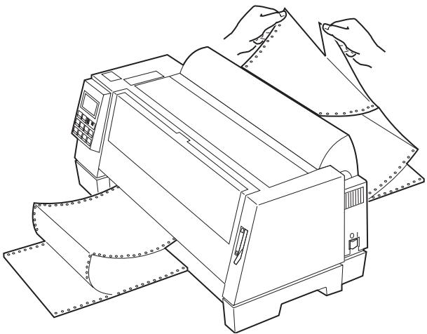 LEXMARK FORMS PRINTER 4227 - Chargement d'une feuille ou d'une enveloppe avec du papier continu deja installé - 2