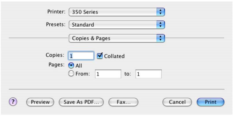 LEXMARK P350 - Utilisation de la zone de dialogue Imprimer - 1