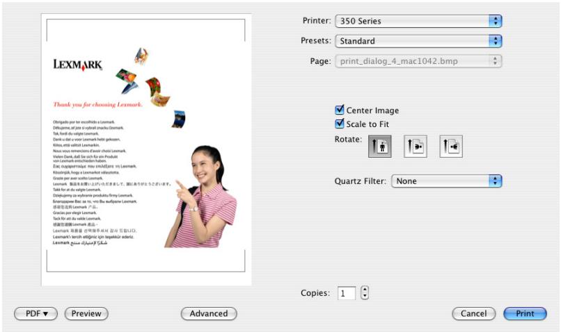 LEXMARK P350 - Utilisation de la zone de dialogue Imprimer - 2