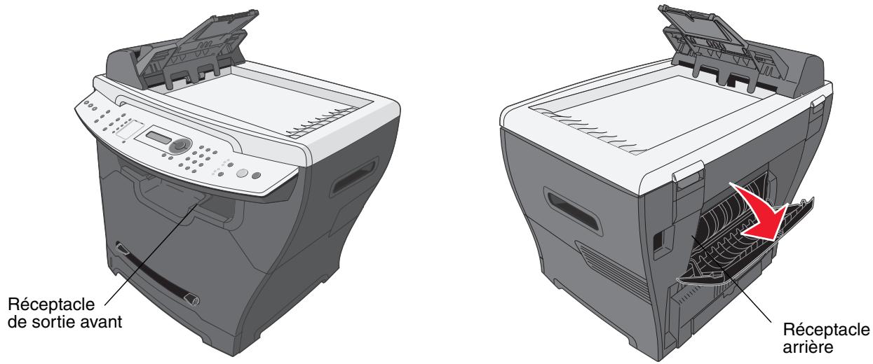 LEXMARK X342N - Selection d'un réceptacle de sortie - 1