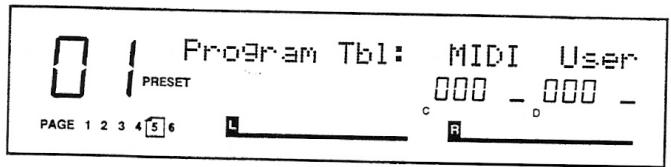 ALESIS MIDIVERB 4 - Table de Changement de Programme - 1