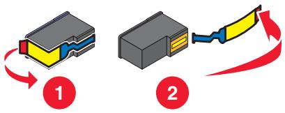 LEXMARK X5075 - L'autocollant et la bande adhésive ont-ils été reliés des cartouches ? - 1