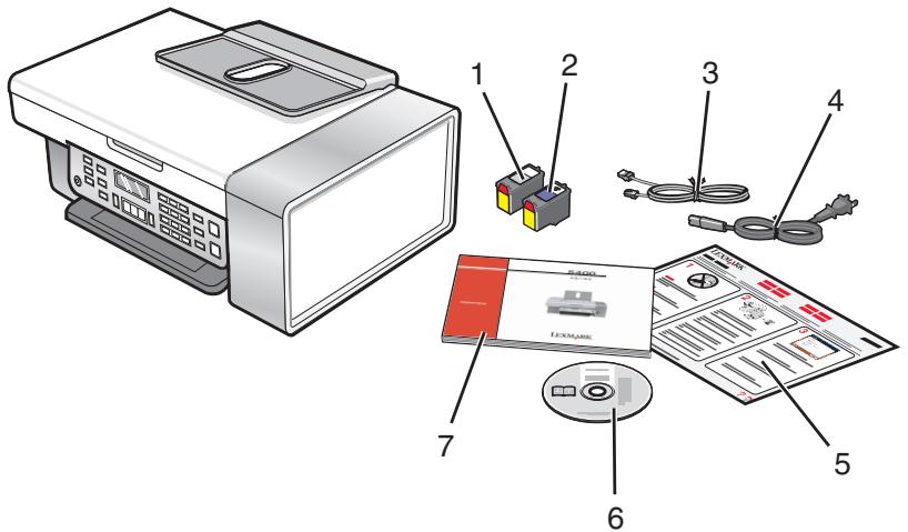LEXMARK X5320 - Vérification du contenu de l'emballage - 1