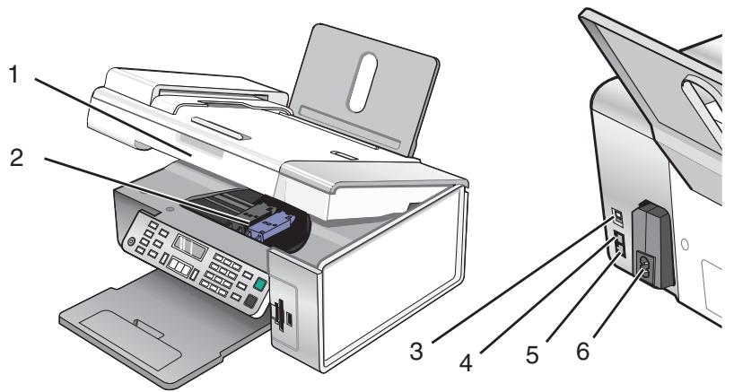 LEXMARK X5435 - Présentation des composants de l'imprimante - 3