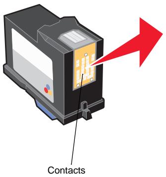 LEXMARK X6170 - Essuyez les buses et les contacts de la cartouche : - 2