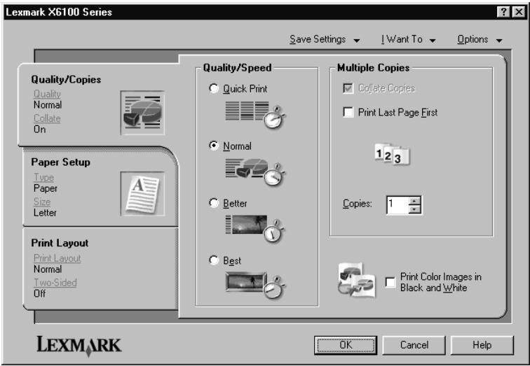LEXMARK X6170 - Utilisation de la boîte de dialogue Propriétés d'impression - 2