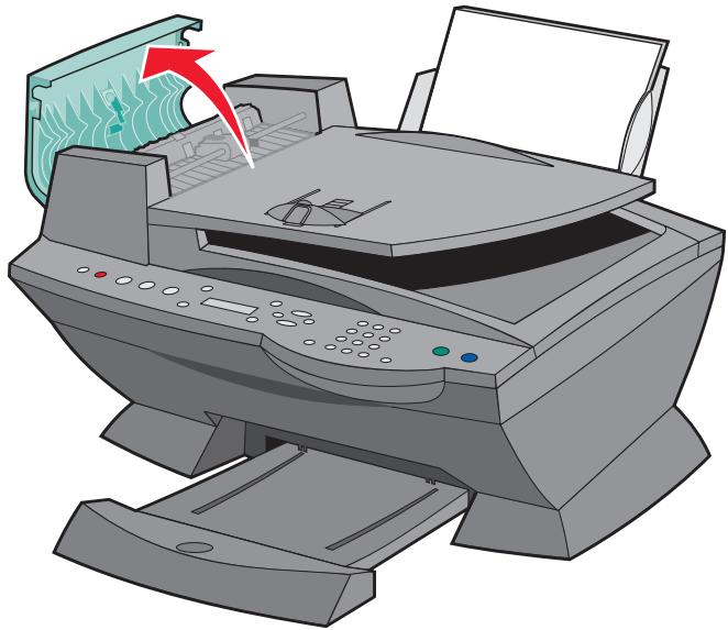 LEXMARK X6170 - Si un bourrage papier se produit dans le dispositif d'alimentation automatique de documents (ADF): - 1