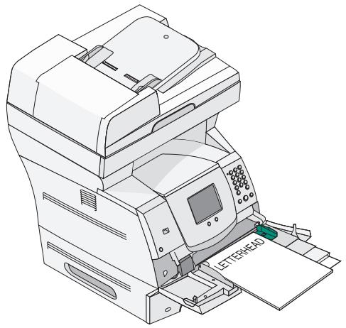 LEXMARK X642E - Chargement du papier à en-tête ou de papier préimprimé - 1