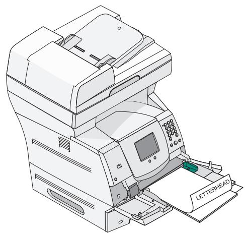 LEXMARK X642E - Chargement du papier à en-tête ou de papier préimprimé - 2