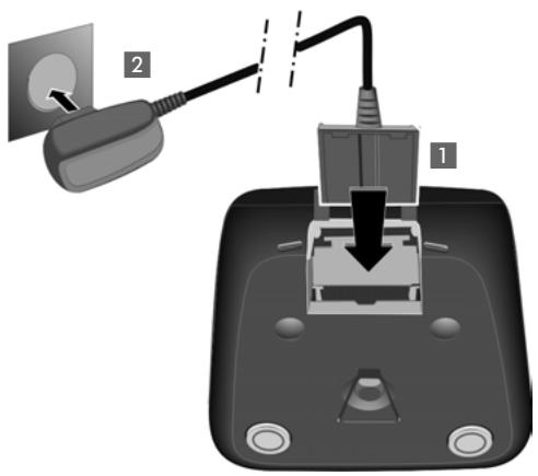 GIGASET E490,  E495 - Raccordement du chargeur - 1