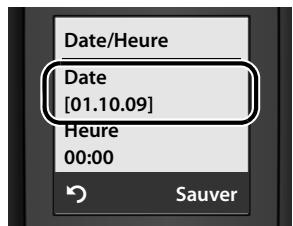 GIGASET E490,  E495 - Réglage de la date et de l'heure - 2