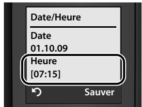 GIGASET E490,  E495 - Réglage de la date et de l'heure - 4
