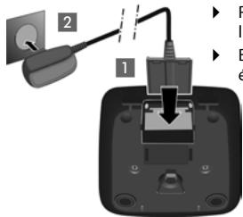 GIGASET A130 - Raccordement du chargeur (s'il est fourni) - 1