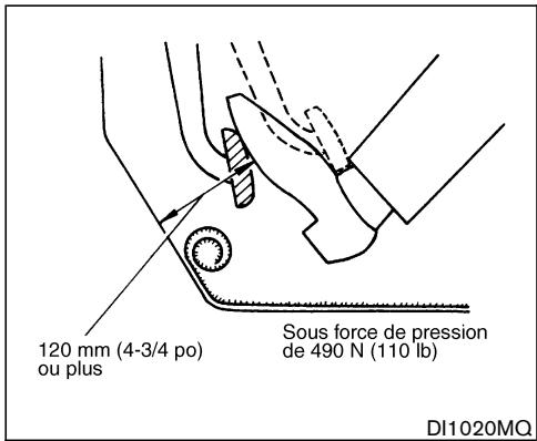 NISSAN MURANO 2005 - VÉRIFICATION DU FREIN DE STATIONNEMENT - 1