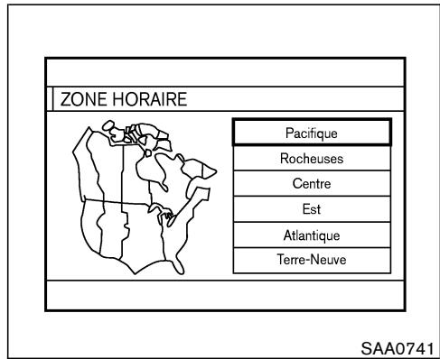 NISSAN MURANO 2005 - Sélection de la zone horaire - 1