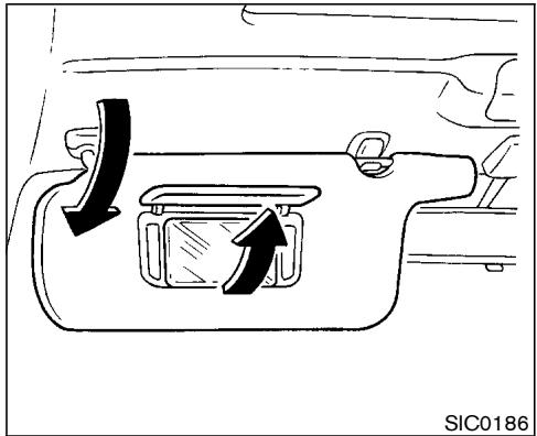 NISSAN PATHFINDER 2003 - ÉCLAIRAGE DU MIROIR DE COURTOISIE (si le vehicule en est équipé) - 1