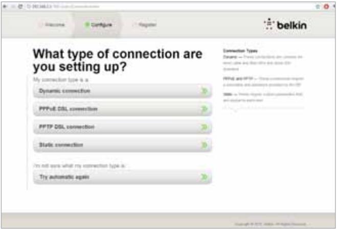 BELKIN SURF AC1200, WIFI BI-BANDE AC1200 - Manually Set Up Your Internet Connection - 1