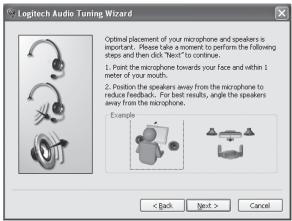 LOGITECH QUICKCAM PRO NOTEBOOKS - De wizard Audio afstemmen - 3