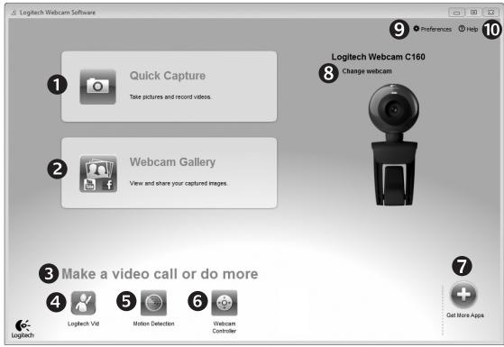 LOGITECH C160 - Navigating the Logitech Webcam Software - 1