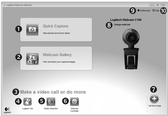 LOGITECH C160 - Navegar o software da-camera Web da Logitech - 1