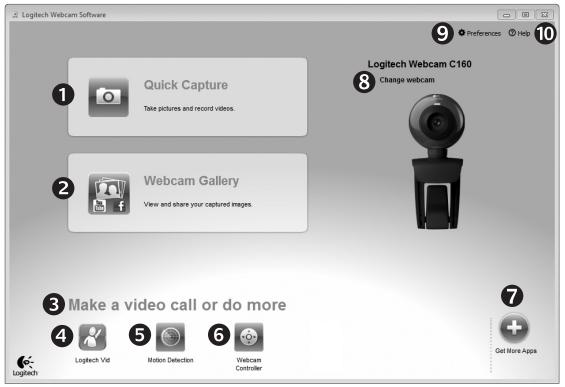 LOGITECH C160 - Navigación por el software de la webcam Web Logitech - 1