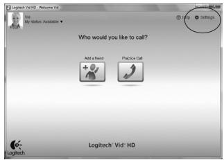 LOGITECH HD WEBCAM C310 - Accès aux paramètres du compte et aux applications de démarrage - 1