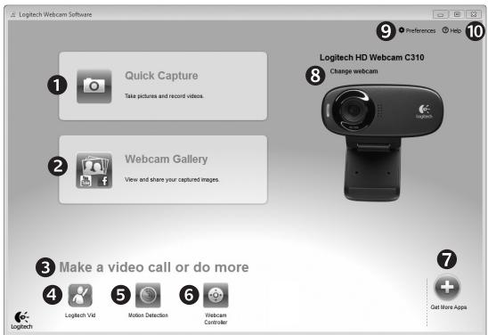 LOGITECH HD WEBCAM C310 - Navigating the Logitech Webcam Software - 1