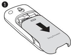 SONY ERICSSON J100I - Insérer la carte SIM et la batterie - 1