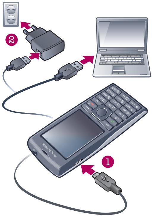 SONY ERICSSON CEDAR - Charger le téléphone - 1
