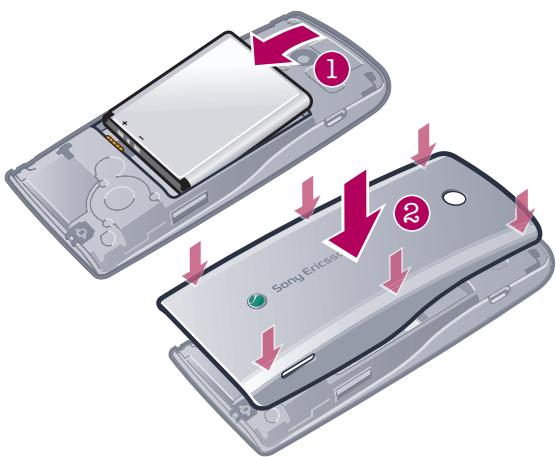 SONY ERICSSON CEDAR - Pour insérer la batterie - 1