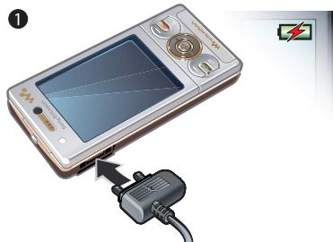 SONY ERICSSON W705 - Pour charger la batterie - 1