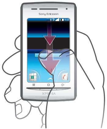SONY ERICSSON XPERIA X8 - Pour ouvrir le volet de notification - 1
