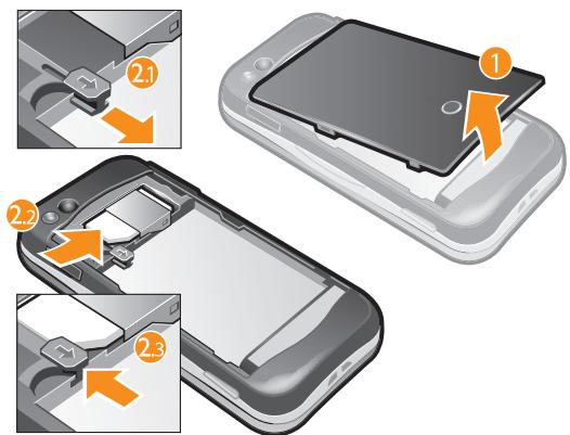 SONY ERICSSON YARI - Pour insérer la carte SIM - 1