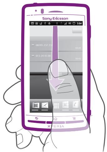 SONY ERICSSON XPERIA ARC - Pour ouvrir le volet de notification - 1