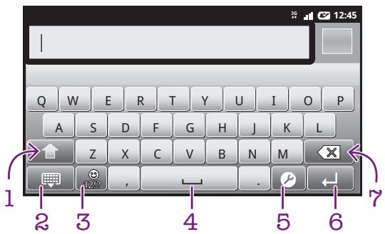SONY ERICSSON XPERIA ARC - Utilisation du clavier - 1
