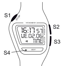 GEONAUTE CARDIO CW F500 - - Mode heures (TIME) - 1