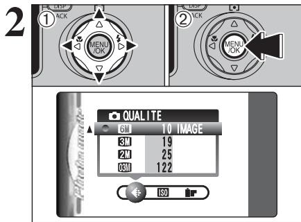 FUJI F810 - REGLAGE DU MODE QUALITE (NOMBRE DE Pixels ENREGISTRES) - 2