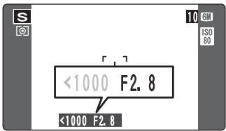 FUJI F810 - Affichage du réglage de vitesse d'obturation et d'ouverture - 2