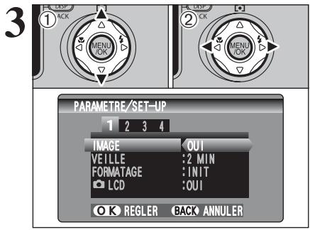 FUJI F810 - UTILISATION DE L'ECRAN DE PARAMETRAGE - 3