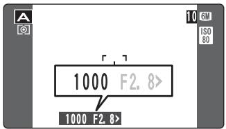 FUJI F810 - Affichage du réglage de vitesse d'obturation et d'ouverture - 1