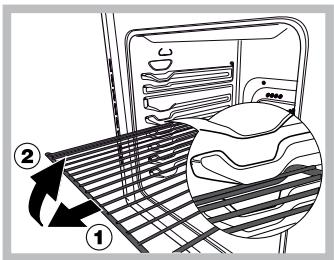 Diagram showing a refrigerator interior with labeled parts and a magnified view of the interior's exterior wall.