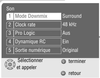 GRUNDIG GDP 3570 - Appel du menu des paramètres Audio - 1