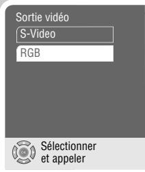 GRUNDIG GDP 9550 - Sélectionner la prise de sortie vidéo (Péritel/RVB ou S-Video) - 1