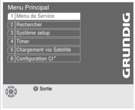 GRUNDIG SINIO DTR 6111 S CI - Le guide du menu facile d'utilisation - 1