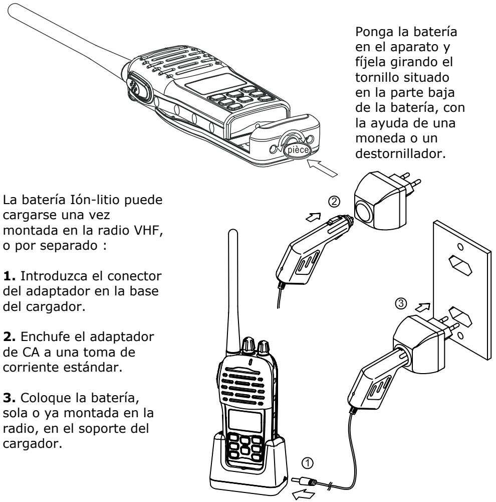 NAVICOM RT-320 - Carga e instalación de la bateria Ión-litio - 1